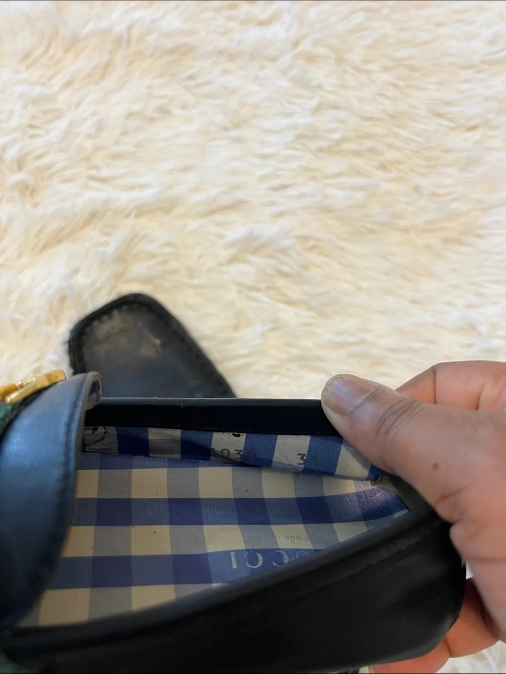 Gucci Black Leather Loafers with Green-Red Web & Gold GG